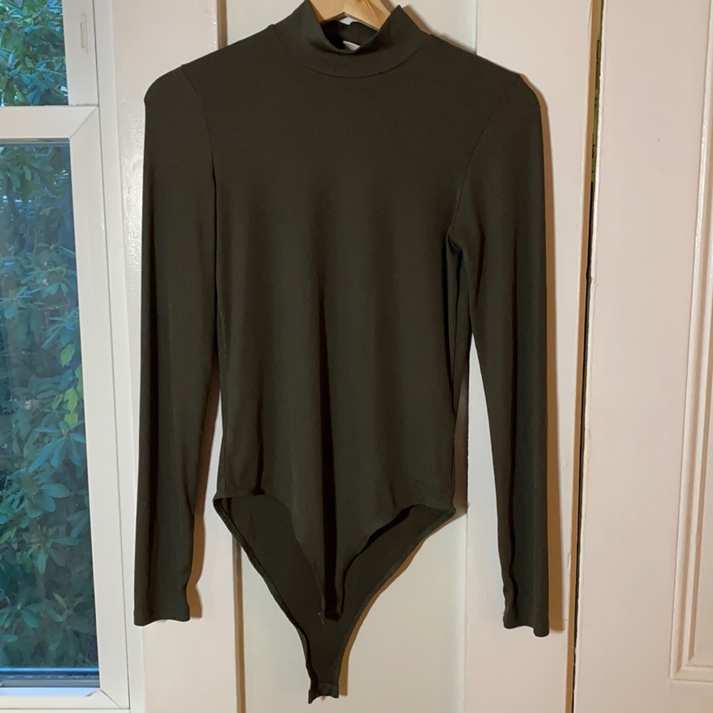 Army Green Long-sleeve Bodysuit
